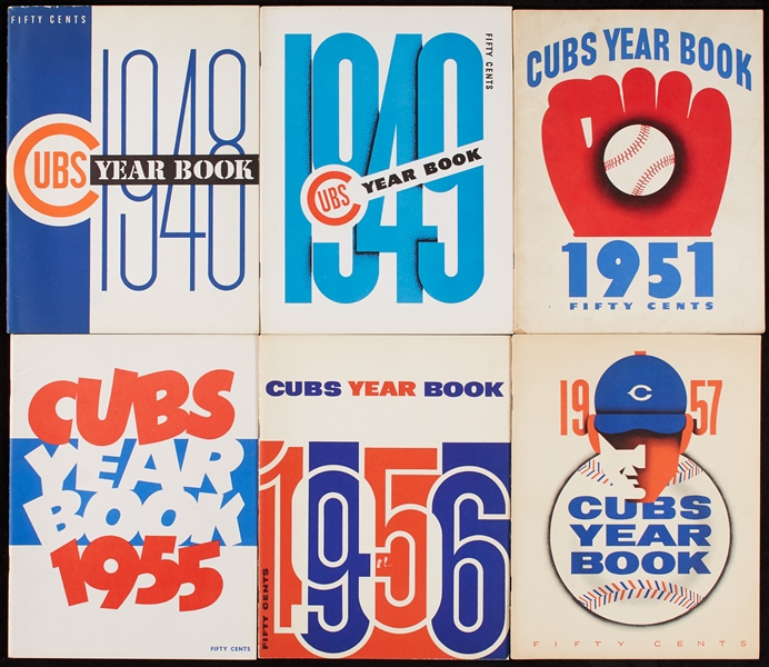 Chicago Cubs Press Guides & Score Cards with Autographs (39)