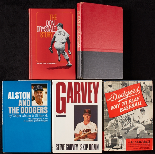 Dodgers Signed Book Group with Drysdale, Alston (5)