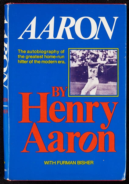 Hank Aaron Signed Aaron Book (BAS)