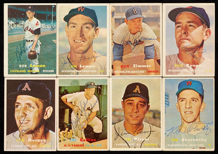 Signed 1957 Topps Baseball Group (37)