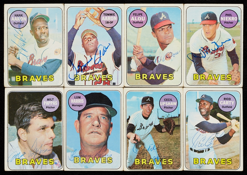 Signed 1969 Topps Atlanta Braves Card Collection (50)