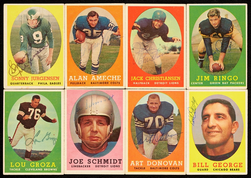 Signed 1958 Topps Football Card Group (28)