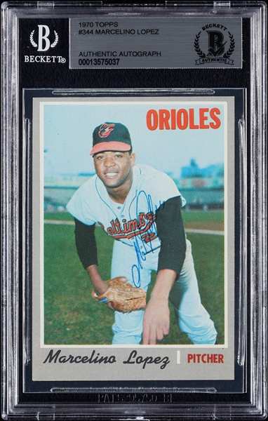 Marcelino Lopez Signed 1970 Topps No. 344 (BAS)