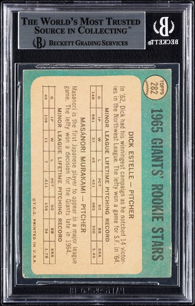 Dick Estelle & Masanori Murakami Signed 1965 Topps Giants Rookie Stars No. 282 (BAS)