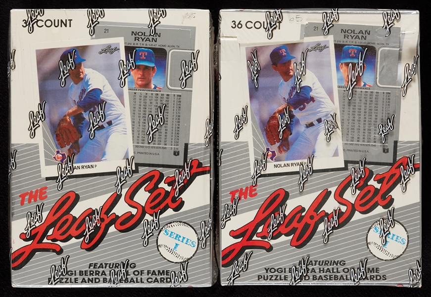 1990 Leaf Series 1 Baseball Wax Boxes Pair (2)
