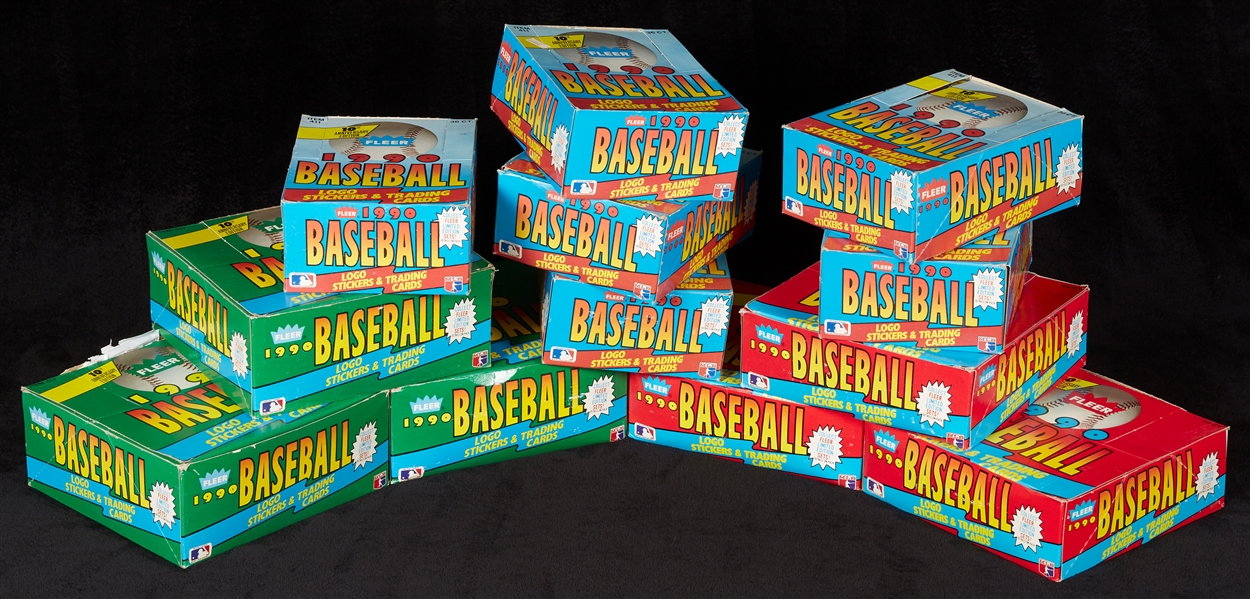 1990 Fleer Baseball Unopened Box & Rack Hoard (27+)