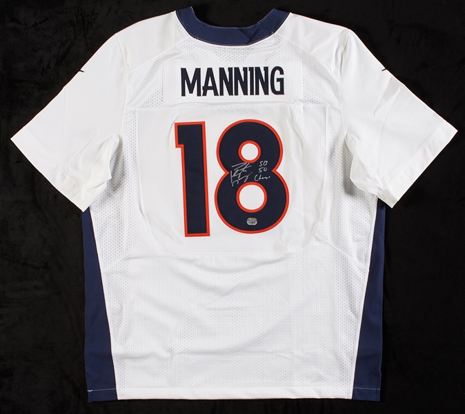 Peyton Manning Signed Broncos Jersey Inscribed SB 50 Champs (Fanatics)