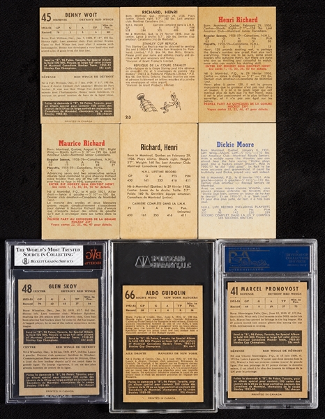 1953-63 Parkhurst Hockey Hall of Famer Group, Three Slabs (9)