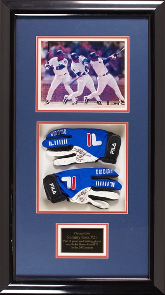 Sammy Sosa Game-Used & Signed Batting Gloves Pair from Home Run No. 475 (2002) (BAS)