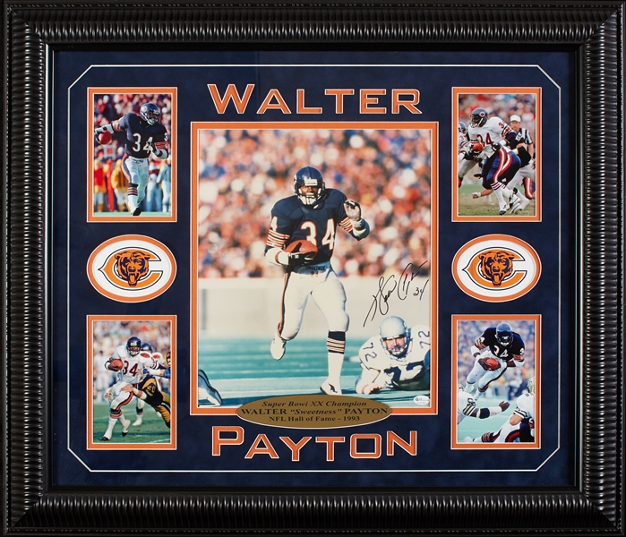 Walter Payton Signed 11x14 Framed Photo (Online Authentics) (BAS)