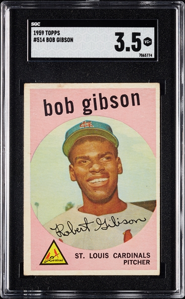1959 Topps Bob Gibson RC No. 514 SGC 3.5