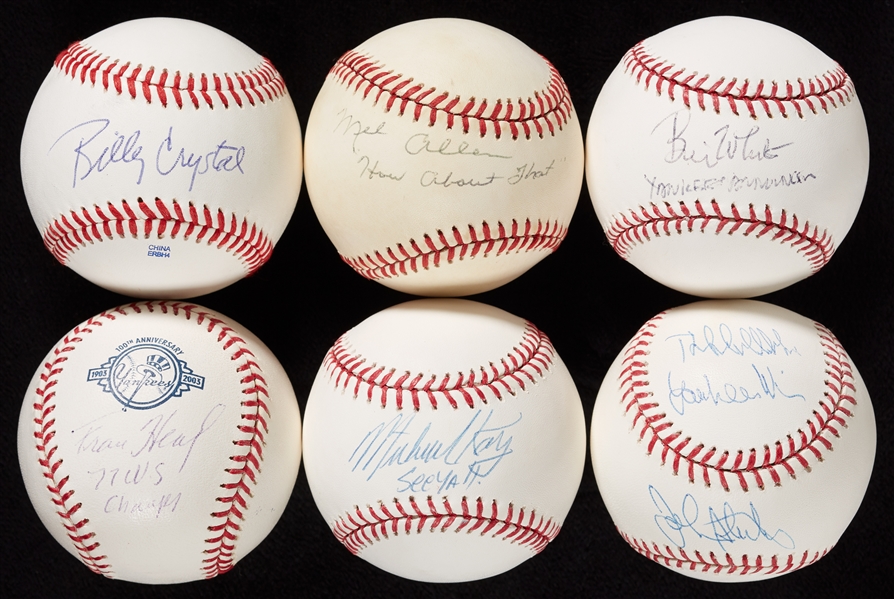 New York Yankees Announcers Single-Signed Baseballs (6)