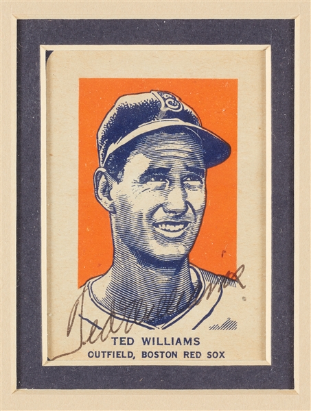 Ted Williams Signed 1952 Wheaties Cards Display (BAS)