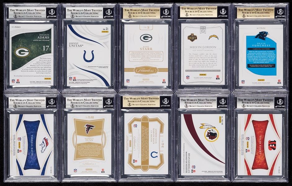 BGS-Graded Patch, Shield & Brand Logo Group with Unitas, Starr (10)