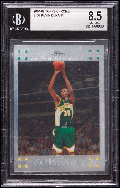 2007 Topps Chrome Kevin Durant RC No. 131 BGS 8.5