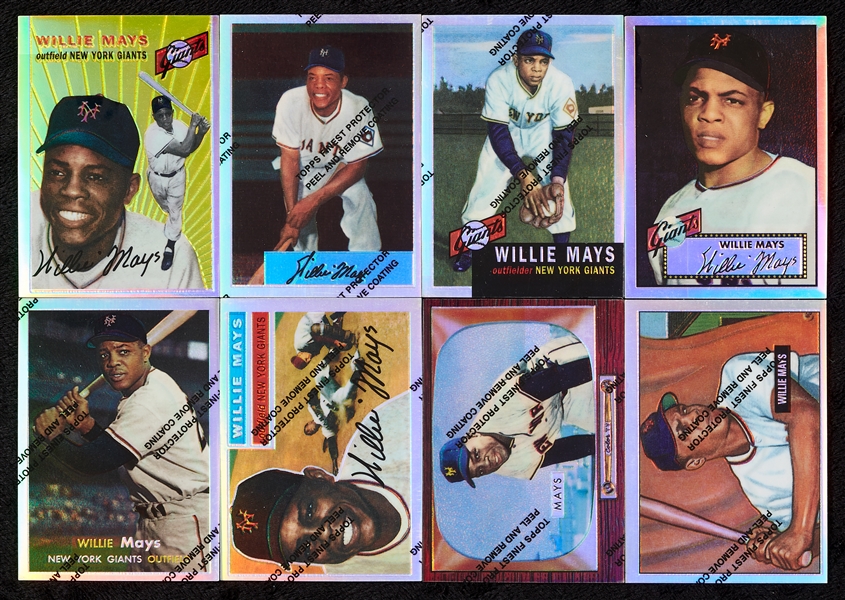 Willie Mays 1996 Topps Reprints Run with Finest Refractor Set