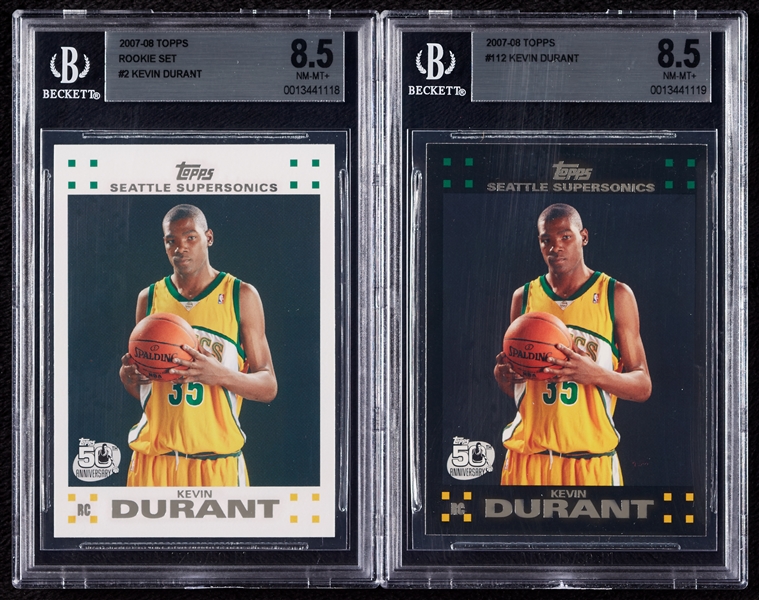 2007 Topps Kevin Durant RC BGS 8.5 Pair (2)