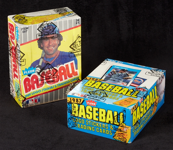 1987 & 1989 Fleer Baseball Wax Boxes Pair (2) (BBCE)