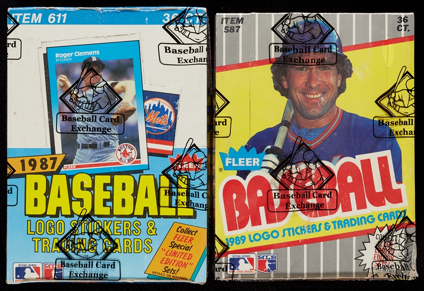1987 & 1989 Fleer Baseball Wax Boxes Pair (2) (BBCE)