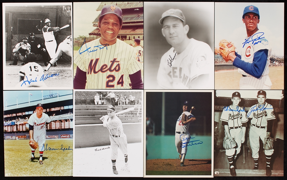 Signed 8x10 Photo Group with Hank Aaron, (2) Willie Mays (103)
