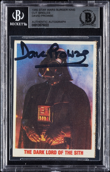 Dave Prowse Signed 1980 Topps Burger King Empire Strikes Back (BAS)