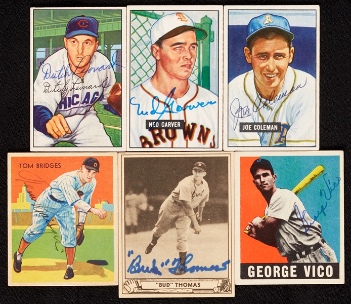 1930s-1950s Signed Baseball Card Group (16)