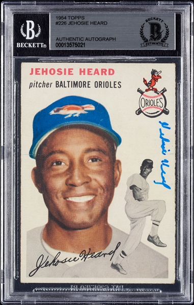 Jehosie Heard Signed 1954 Topps No. 226 (BAS)