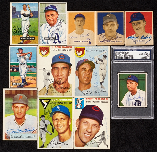 1949-1954 Topps/Bowman Signed Card Group (12)