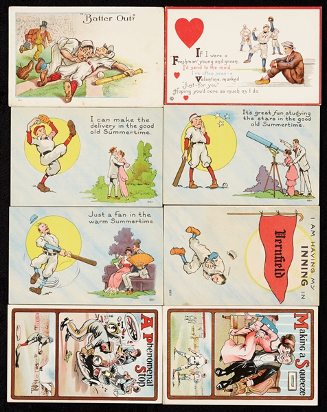 Circa 1909-10 Comic Baseball Postcards Group (33)