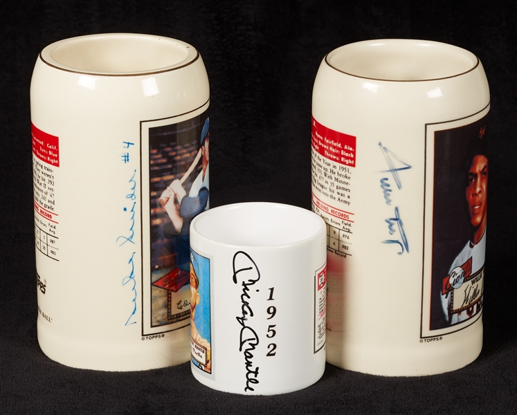Willie, Mickey & The Duke Signed Ceramic Mugs Group (3)