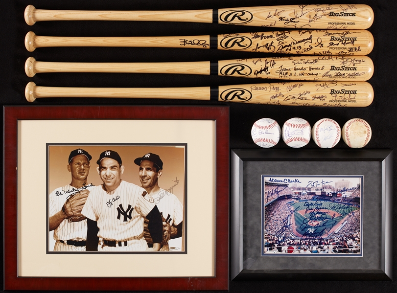 Yankees Signatures Group with Bats, Photos, Baseballs - Berra/Ford/RIzzuto Photo (10)