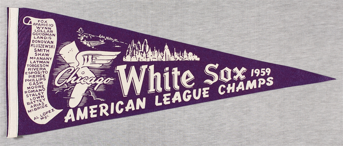 1959 Chicago White Sox American League Champs Felt Pennant
