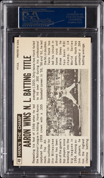1964 Topps Giants Hank Aaron No. 49 PSA 7