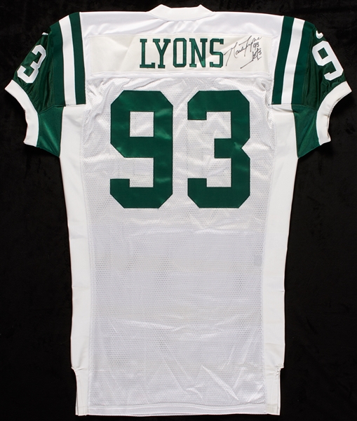 1993 Marty Lyons New York Jets Autographed Game-Issued Jersey