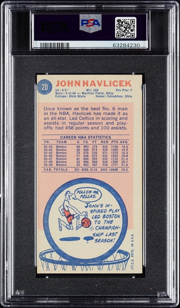 1969 Topps John Havlicek RC No. 20 PSA 3
