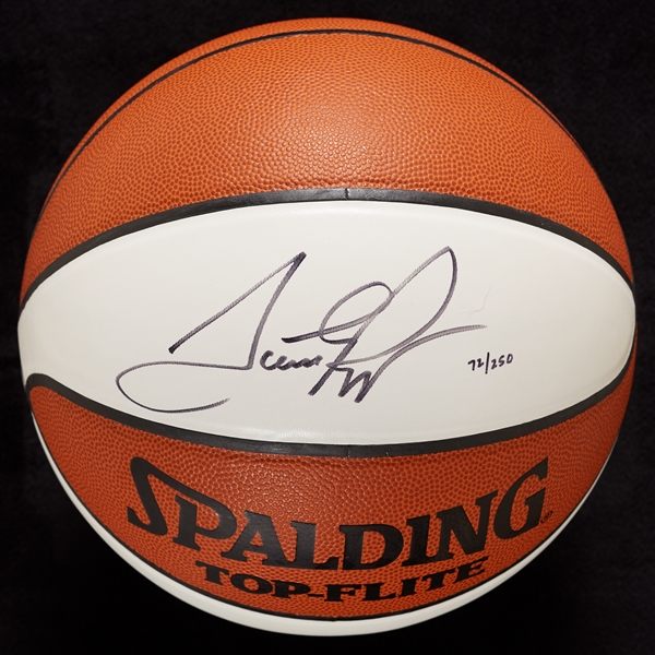Scottie Pippen Signed White Panel Basketball (BAS)