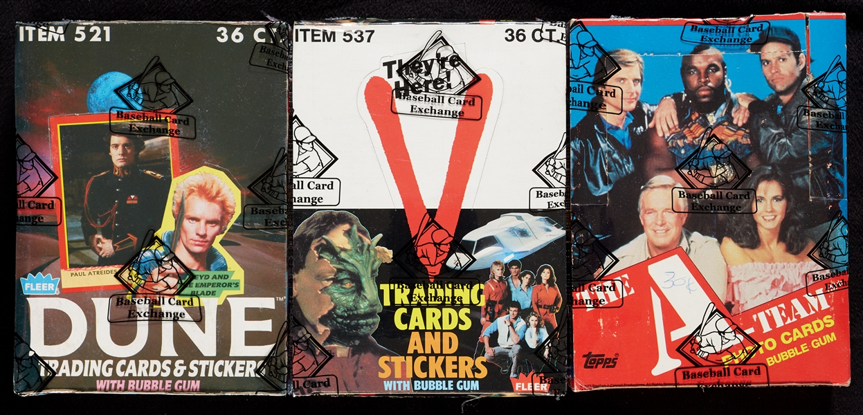 1980s Non-Sport Unopened Box Group with A-Team, Dune, V (3) (BBCE)