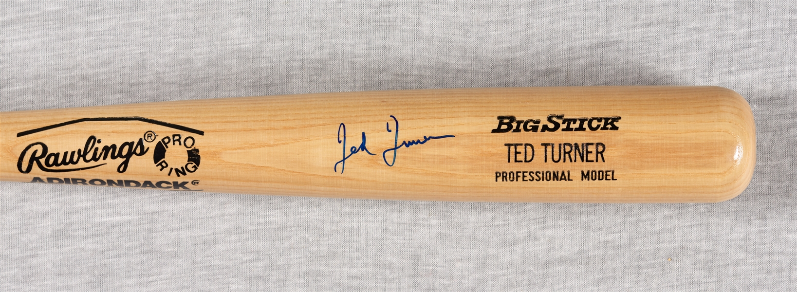 Ted Turner Signed Rawlings Bat (BAS)