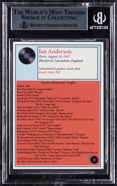 Ian Anderson Signed 2018 J2 Rock Cards No. 127 (BAS)