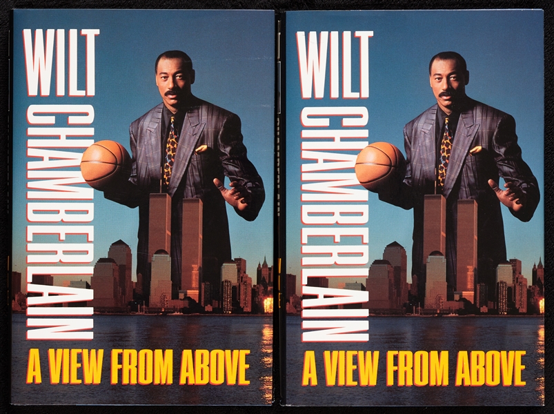 Wilt Chamberlain Signed A View From Above Books Pair (2) (PSA/DNA)