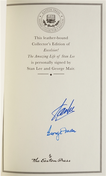 Stan Lee & George Mair Signed Excelsior! Easton Press Book (BAS)