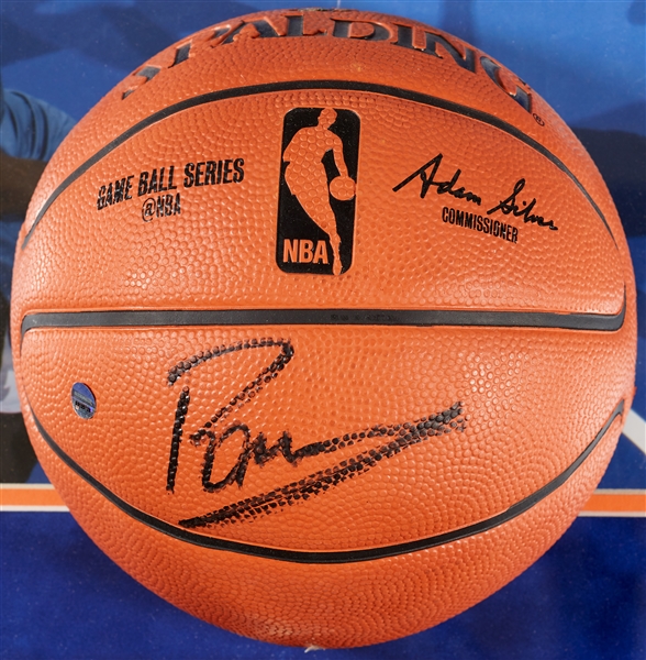 Kristaps Porzingis Signed Signed Mini-Basketball Display (Steiner)
