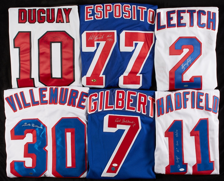 New York Rangers Signed Hockey Jerseys Group with Leetch, Esposito (6)