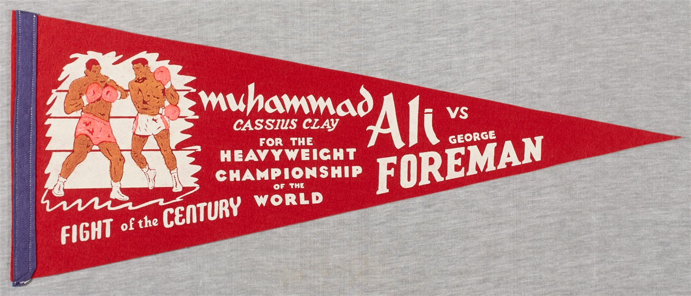 Muhammad Ali vs. George Foreman Fight of the Century Full-Size Pennant