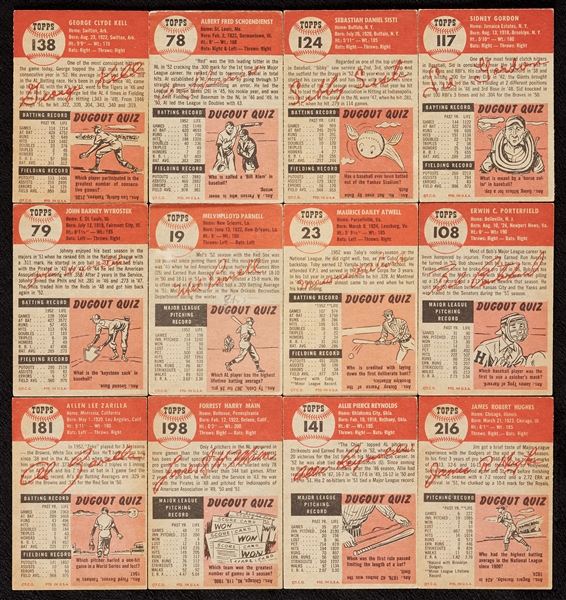 1953 Topps Baseball Group With Two HOFers (20)