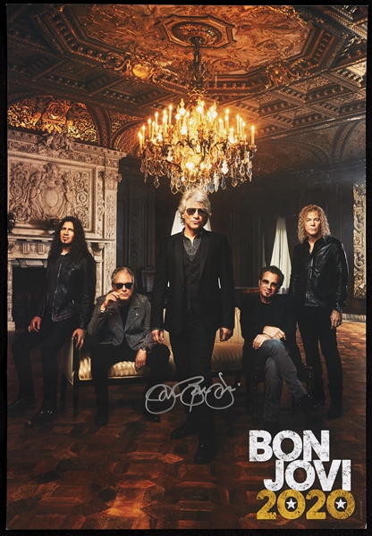 Bon Jovi & Clive Davis Signed Group With Beatles, Rollings Stones Slabbed Cards (10)