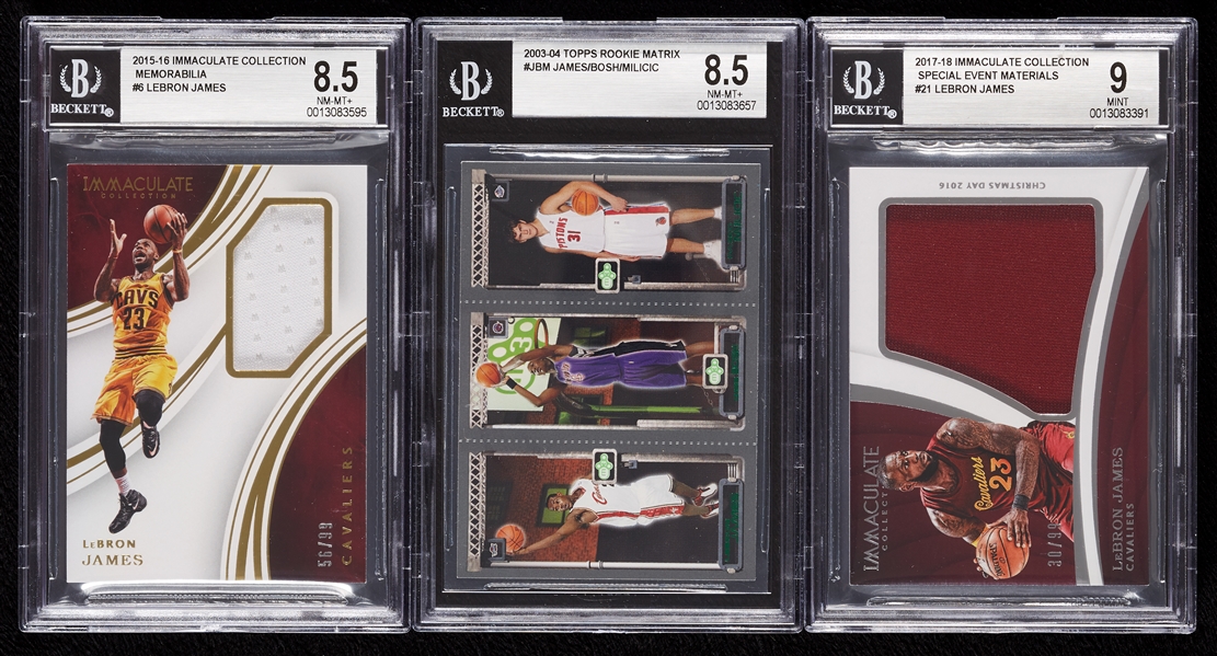 LeBron James RC & Game-Used BGS-Graded Trio (3)