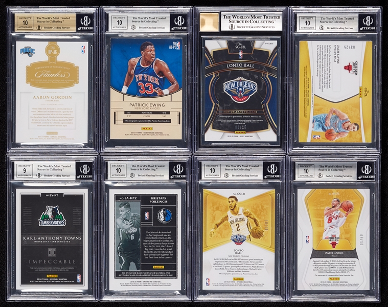 BGS-Graded Autograph Group with Patrick Ewing, Lavine, Towns (8)