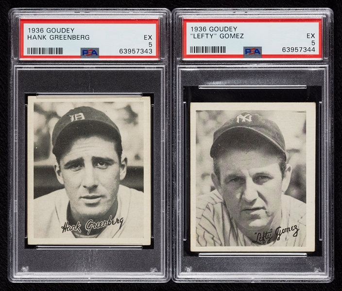 1936 Goudey Baseball R322 Near-Complete Set, Greenberg and Gomez PSA 5 (24/25)
