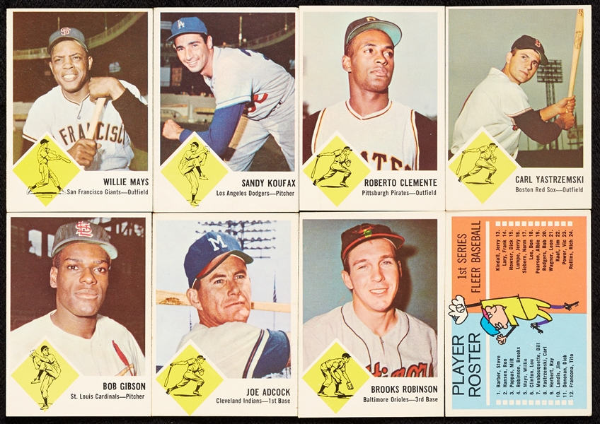 High-Grade 1963 Fleer Baseball Complete Set, Two Slabbed (67)